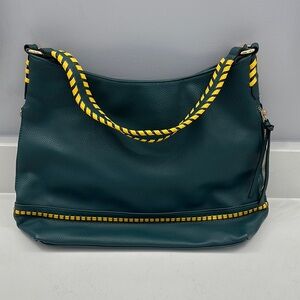 Stylish Green and Yellow Women's Bag